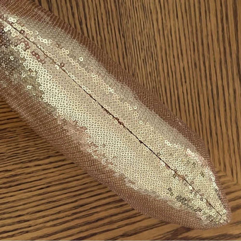 COACH Julia Gold Sequin Kisslock Frame Clutch Wristlet